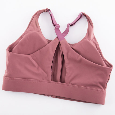 Zipper Sports Bra Running Shockproof Fitness Underwear  Women's Beautiful Back Breathable Bra